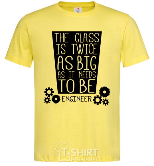 Men's T-Shirt The glass is twice as big as it needs to be cornsilk фото