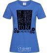 Women's T-shirt The glass is twice as big as it needs to be royal-blue фото