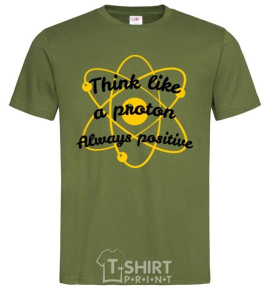 Men's T-Shirt Think like a proton millennial-khaki фото