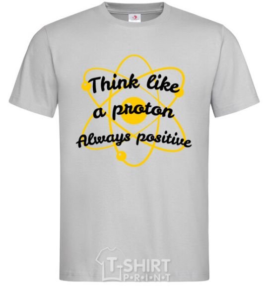 Men's T-Shirt Think like a proton grey фото