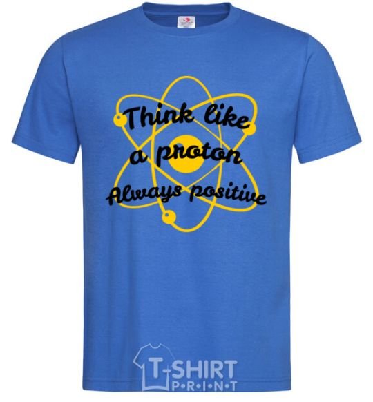 Men's T-Shirt Think like a proton royal-blue фото