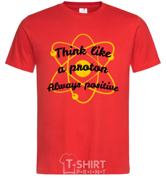 Men's T-Shirt Think like a proton red фото