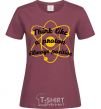 Women's T-shirt Think like a proton burgundy фото