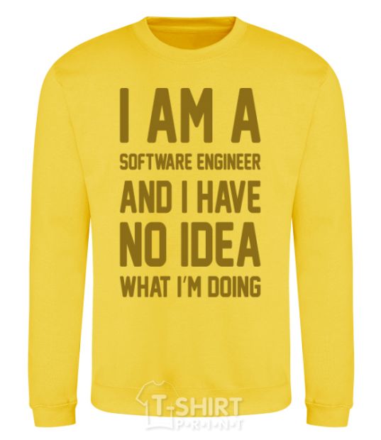 Sweatshirt I'm a software engineer yellow фото