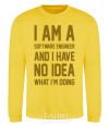 Sweatshirt I'm a software engineer yellow фото