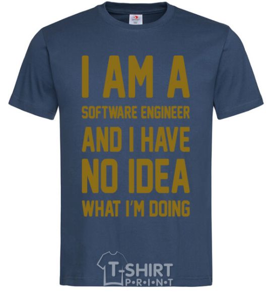 Мужская футболка I'm a software engineer Темно-синий фото