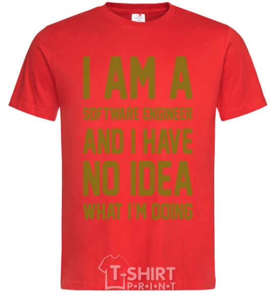 Men's T-Shirt I'm a software engineer red фото