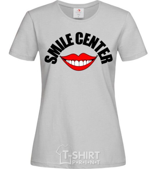 Women's T-shirt Smile center grey фото