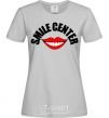 Women's T-shirt Smile center grey фото