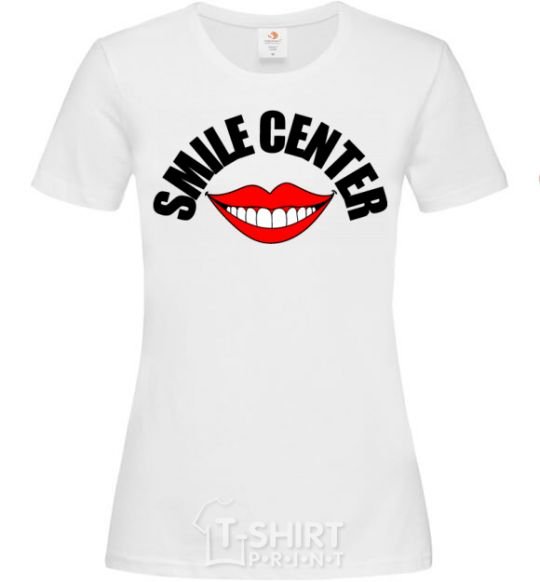 Women's T-shirt Smile center White фото