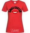 Women's T-shirt Smile center red фото