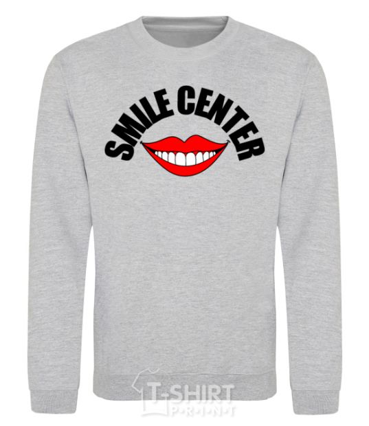 Свитшот Smile center Серый меланж фото