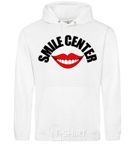 Men`s hoodie Smile center White фото