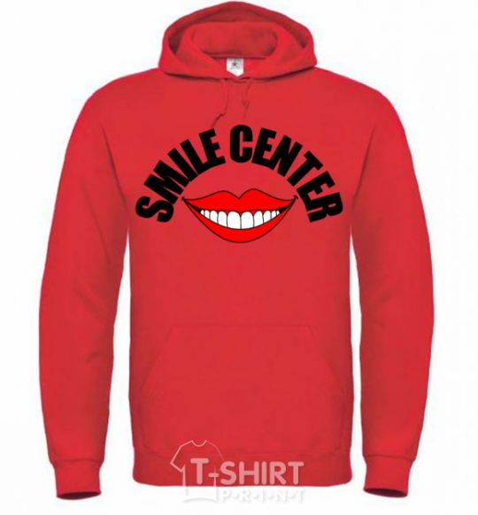 Men`s hoodie Smile center bright-red фото