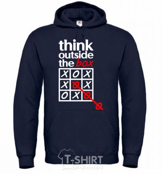 Men`s hoodie Think outside the box navy-blue фото