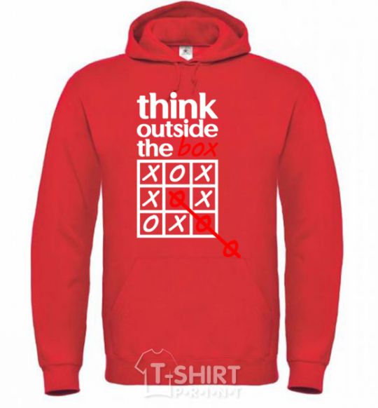 Men`s hoodie Think outside the box bright-red фото