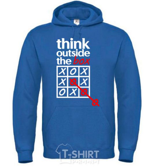 Men`s hoodie Think outside the box royal фото