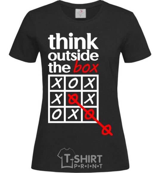 Женская футболка Think outside the box Черный фото