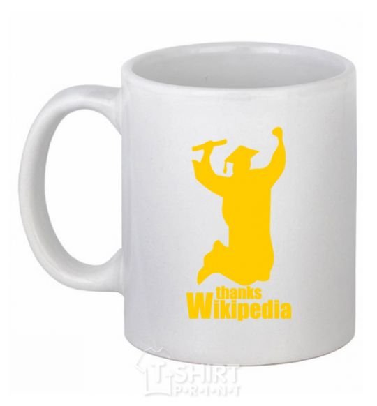 Ceramic mug Thanks Wikipedia White фото