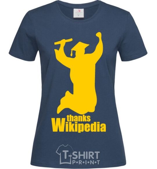 Женская футболка Thanks Wikipedia Темно-синий фото