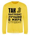 Sweatshirt This is what the world's best student looks like yellow фото