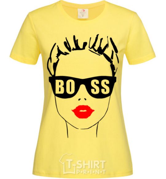 Women's T-shirt Lady boss cornsilk фото