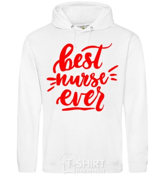 Men`s hoodie Best nurse ever White фото