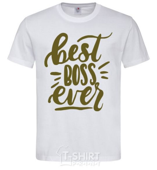 Мужская футболка Best boss ever Белый фото