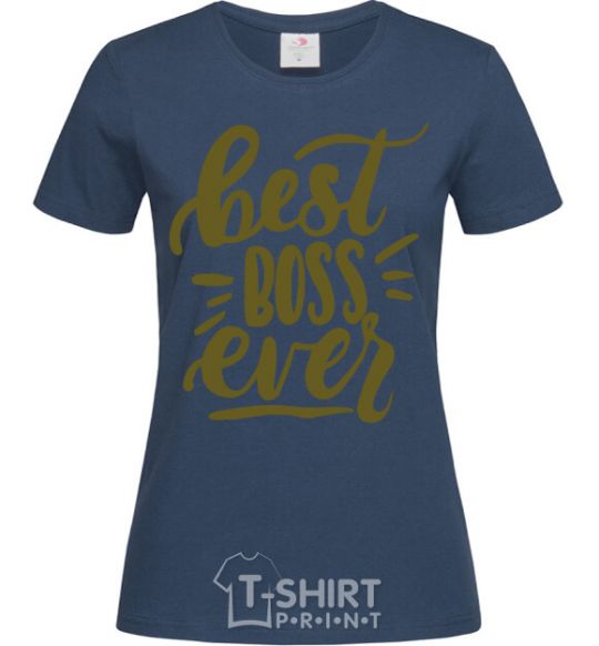 Women's T-shirt Best boss ever navy-blue фото