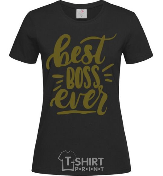 Women's T-shirt Best boss ever black фото