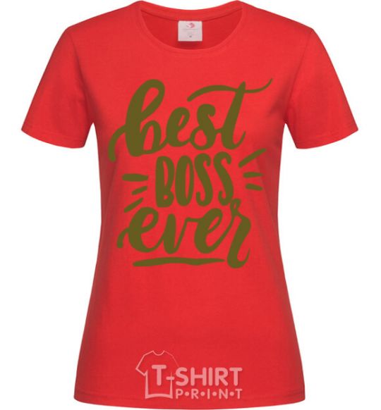 Women's T-shirt Best boss ever red фото