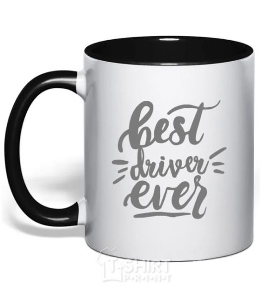 Mug with a colored handle Best driver ever black фото