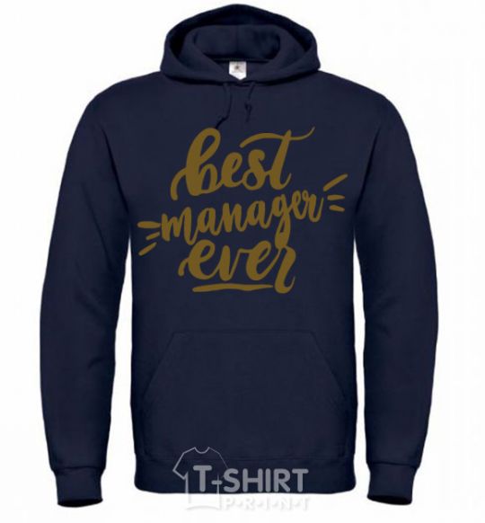Men`s hoodie Best manager ever navy-blue фото