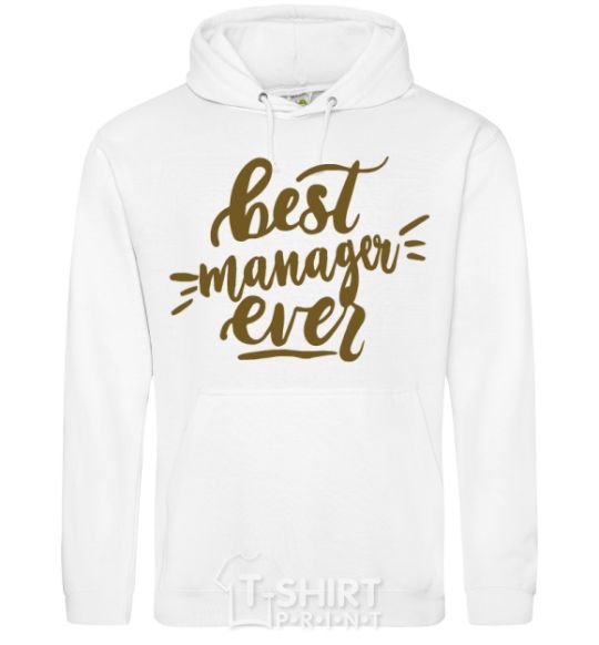 Men`s hoodie Best manager ever White фото