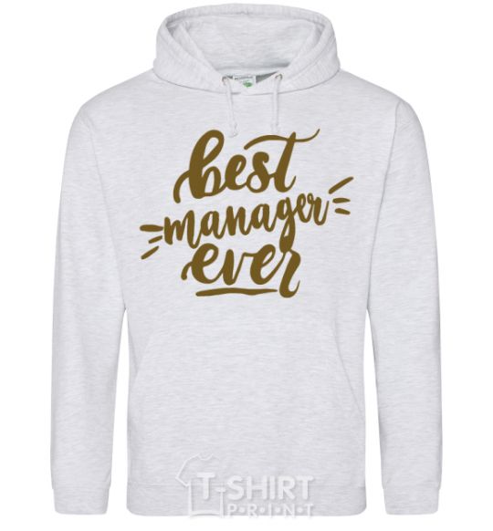 Men`s hoodie Best manager ever sport-grey фото