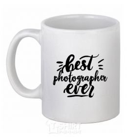 Ceramic mug I love photography White фото