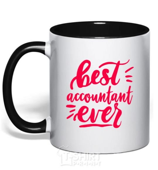 Mug with a colored handle Best accountent ever black фото