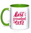 Mug with a colored handle Best accountent ever kelly-green фото