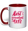 Mug with a colored handle Best accountent ever red фото