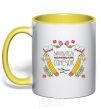 Mug with a colored handle The little sonny's whisperer yellow фото