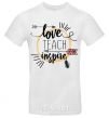 Мужская футболка Love teach inspire Белый фото