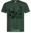 Men's T-Shirt Eat sleep game repeat hand bottle-green фото