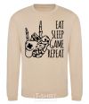 Sweatshirt Eat sleep game repeat hand sand фото