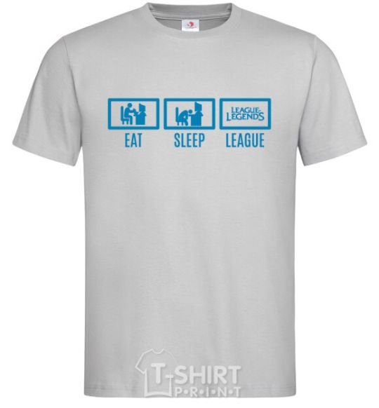 Men's T-Shirt Eat sleep league grey фото