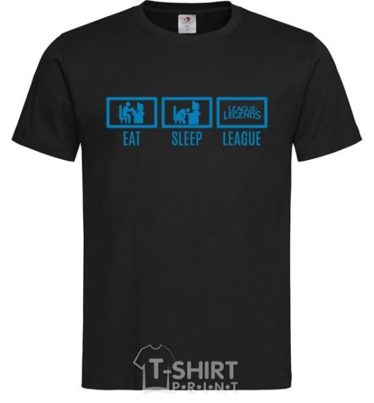 Мужская футболка Eat sleep league Черный фото