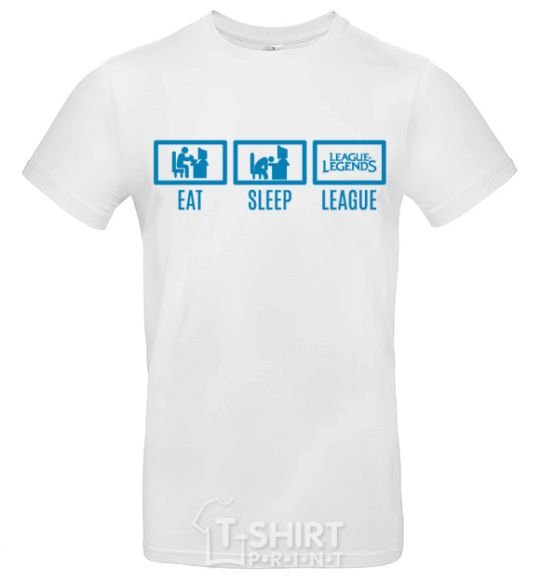 Men's T-Shirt Eat sleep league White фото