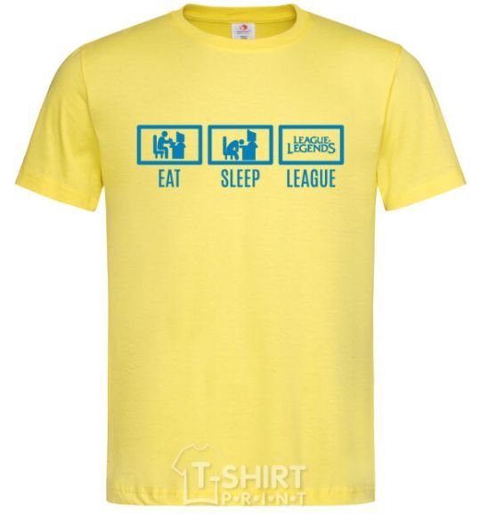 Men's T-Shirt Eat sleep league cornsilk фото