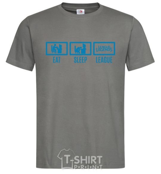 Мужская футболка Eat sleep league Графит фото