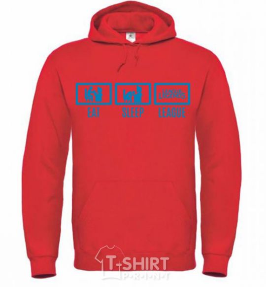 Men`s hoodie Eat sleep league bright-red фото