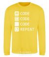 Sweatshirt Code code code repeat yellow фото